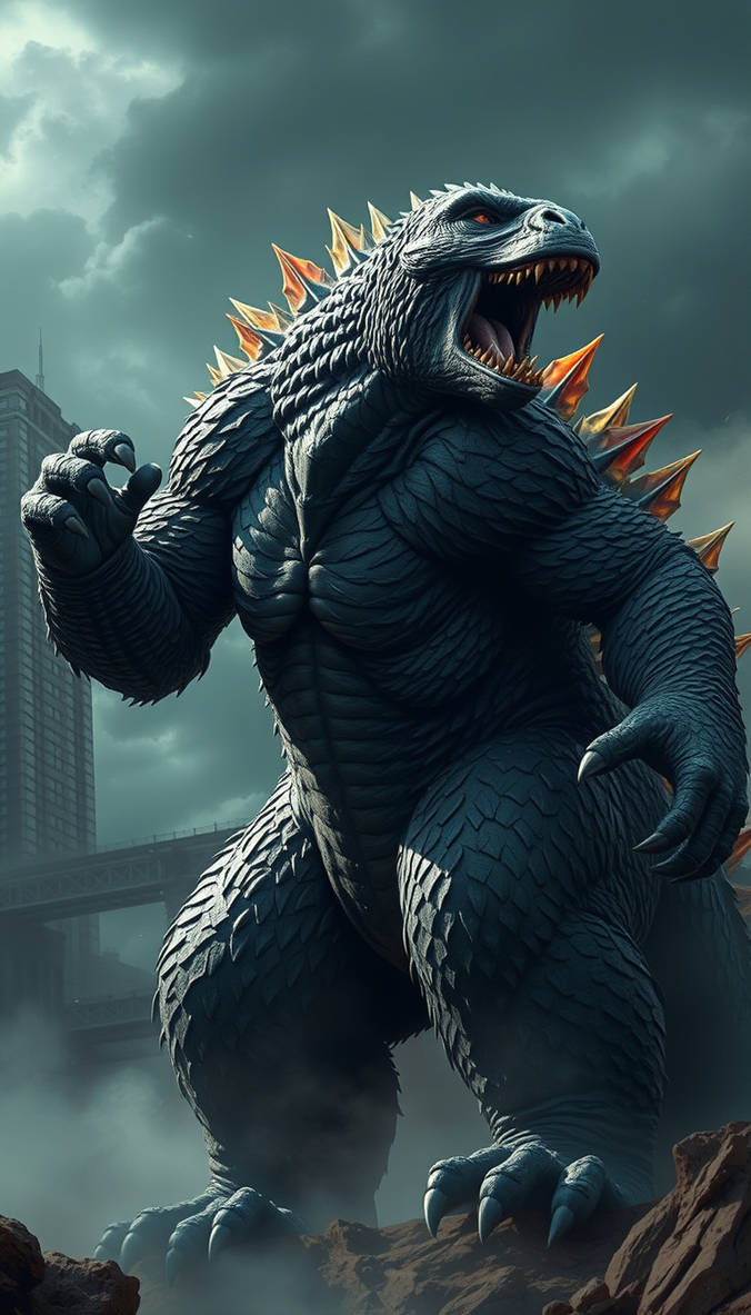 Godzilla fused together with king kong