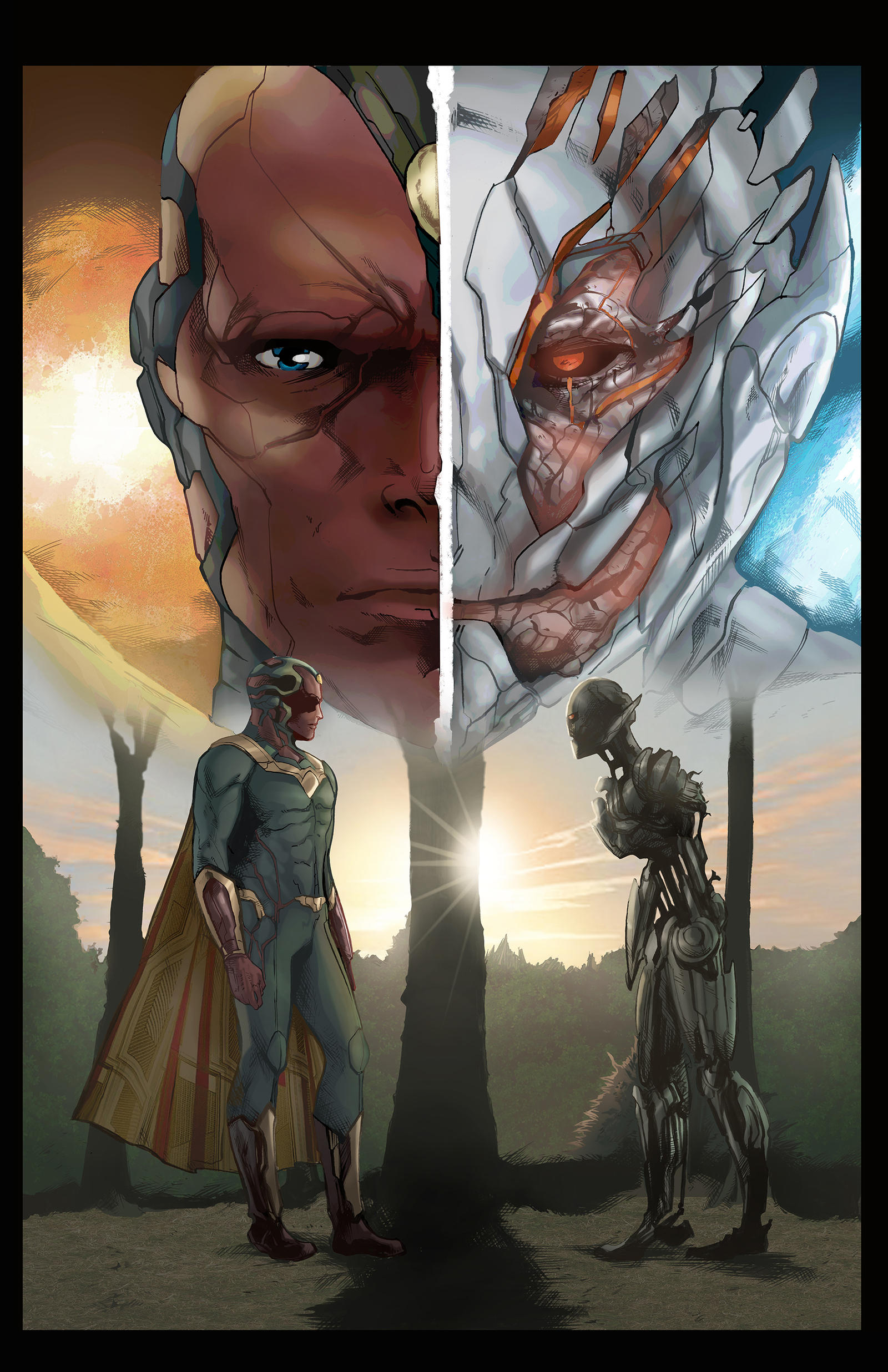 Commission -Vision / Ultron poster by AenTheArtist on DeviantArt