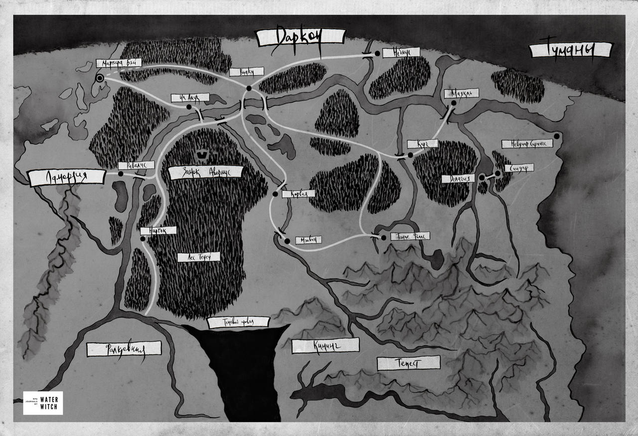 Hand drawn map of Darkon, Ravenloft by waterwitchrpg on DeviantArt