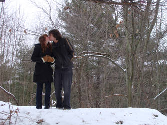 Winter wooded kiss.