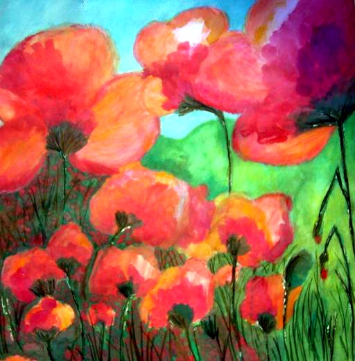 Aquarela Poppies