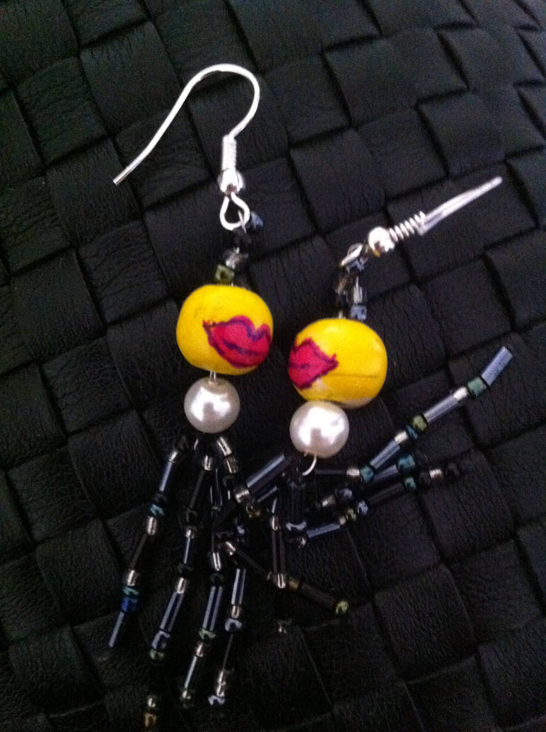 Lips and Tassels Earrings with Attitude by ArtisticVibrancy