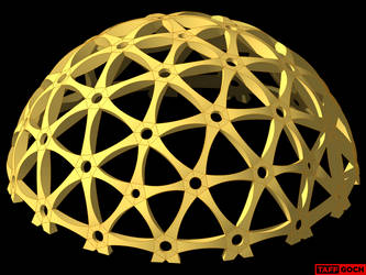 Curved-Fold Cardboard Geodesic Dome