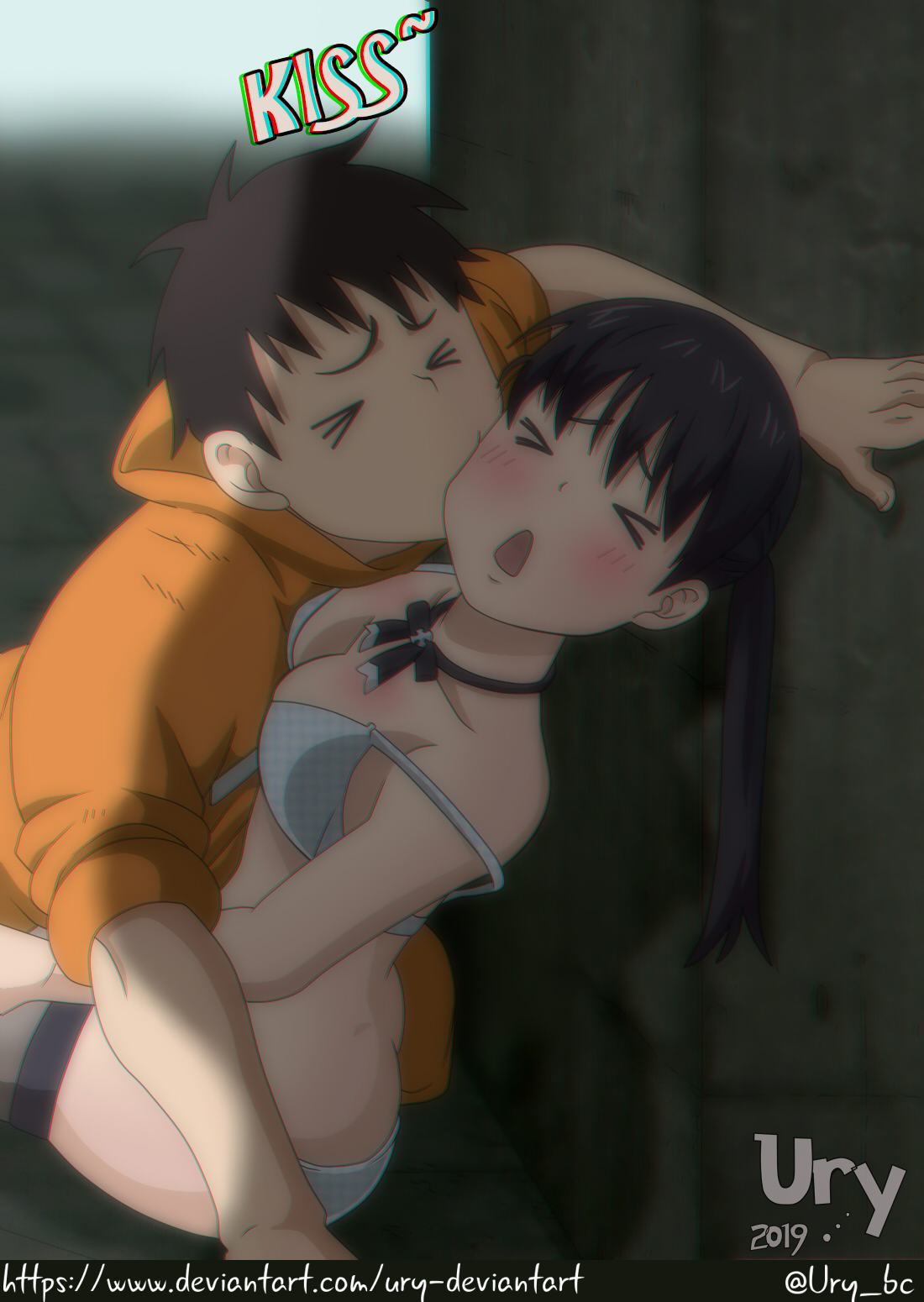 Fire Force Shinra and Tamaki Kiss.