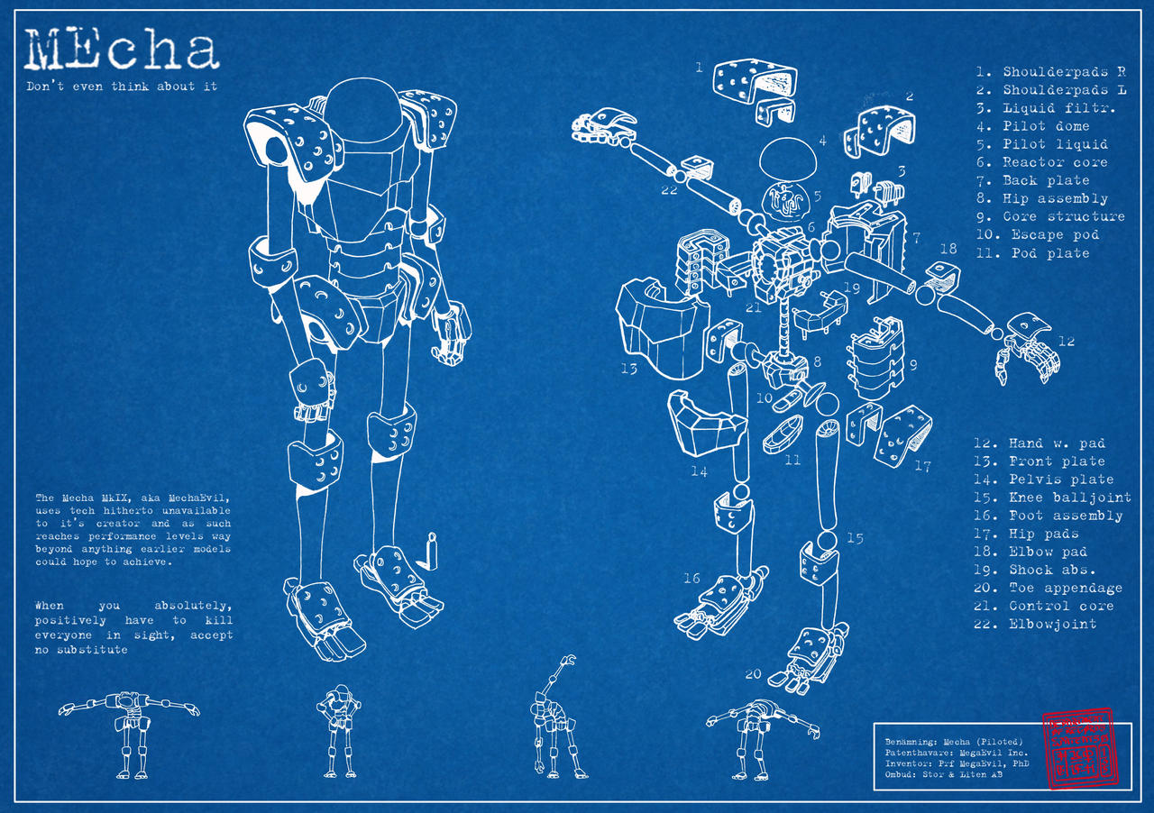 Mecha poster blueprint by PrfMegaEvil on DeviantArt