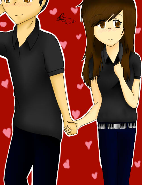 Anime Couple Holding Hands by nhiluu97 on DeviantArt Anime Couple Holding Hands by nhiluu97 on DeviantArt