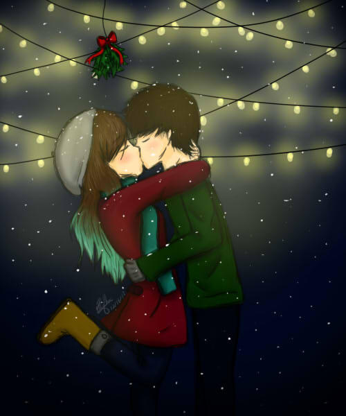 Kissing Under the Mistletoe by nhiluu97 on DeviantArt