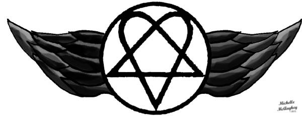 Heartagram-Wings Tattoo Design