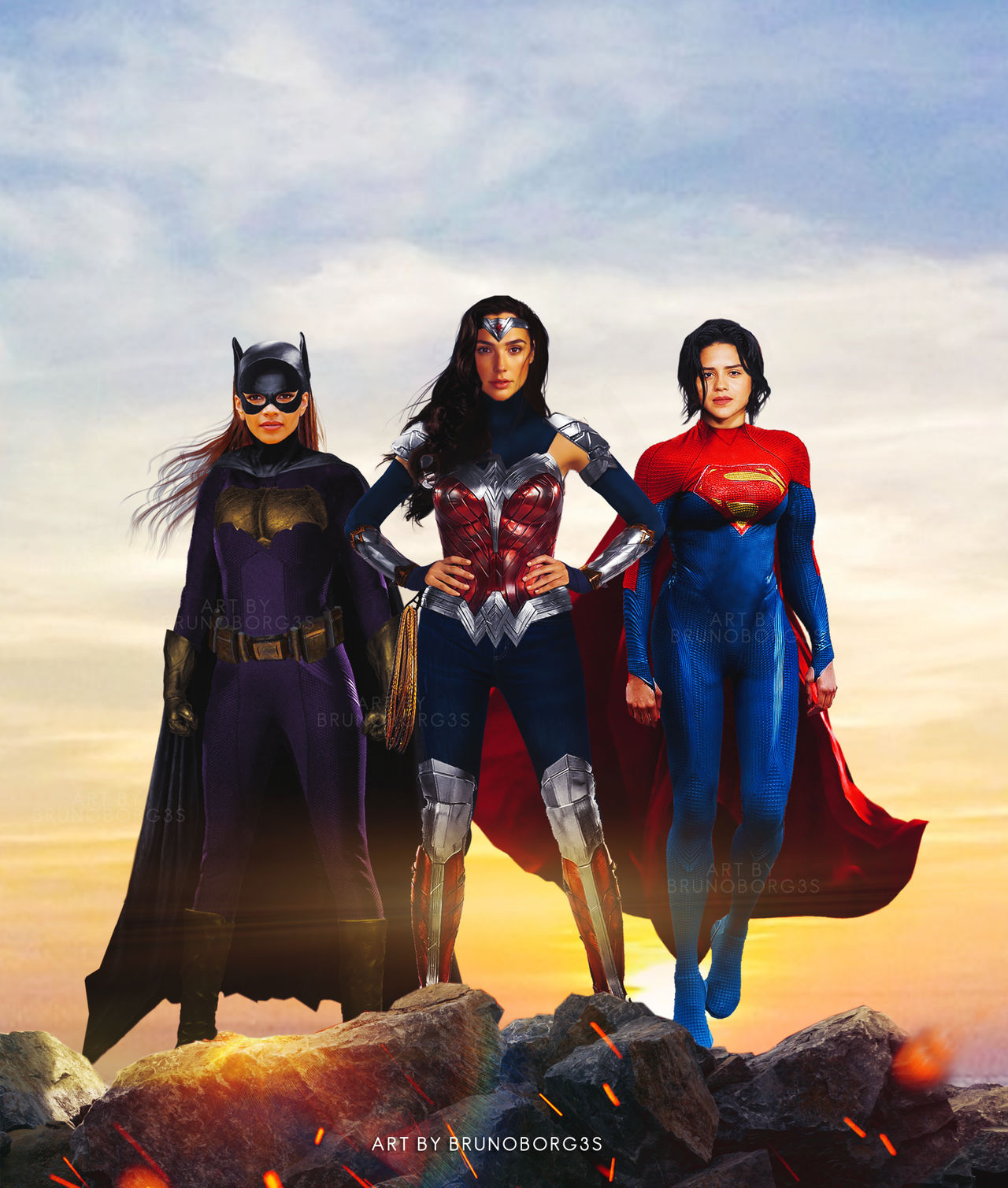 Female Trinity Female Trinity - Batgirl, Wonder Woman, Supergirl by BrunoBorg3s on ...