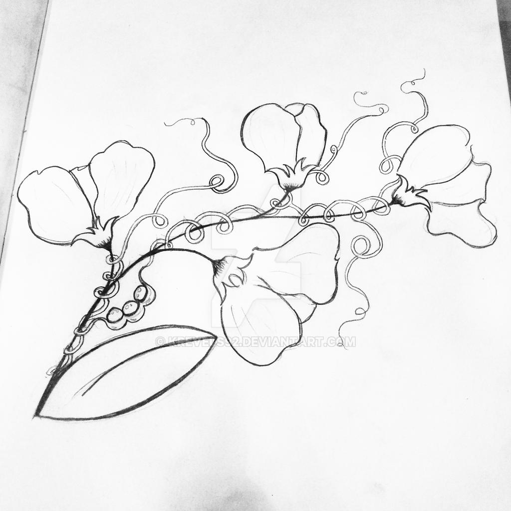 commissioned sweet pea flower tattoo design by krevels92 on DeviantArt