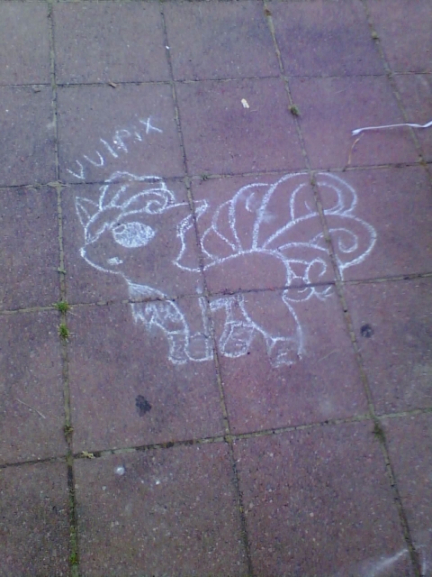 Vulpix Chalk Drawing