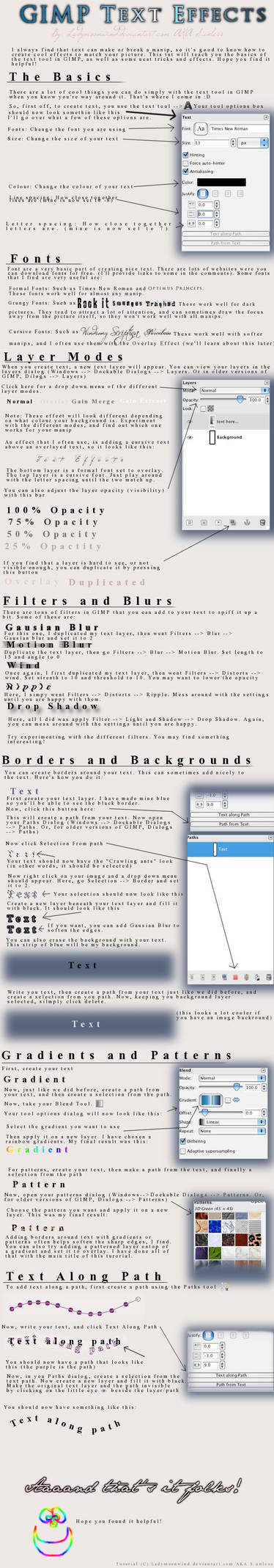 GIMP text tutorial