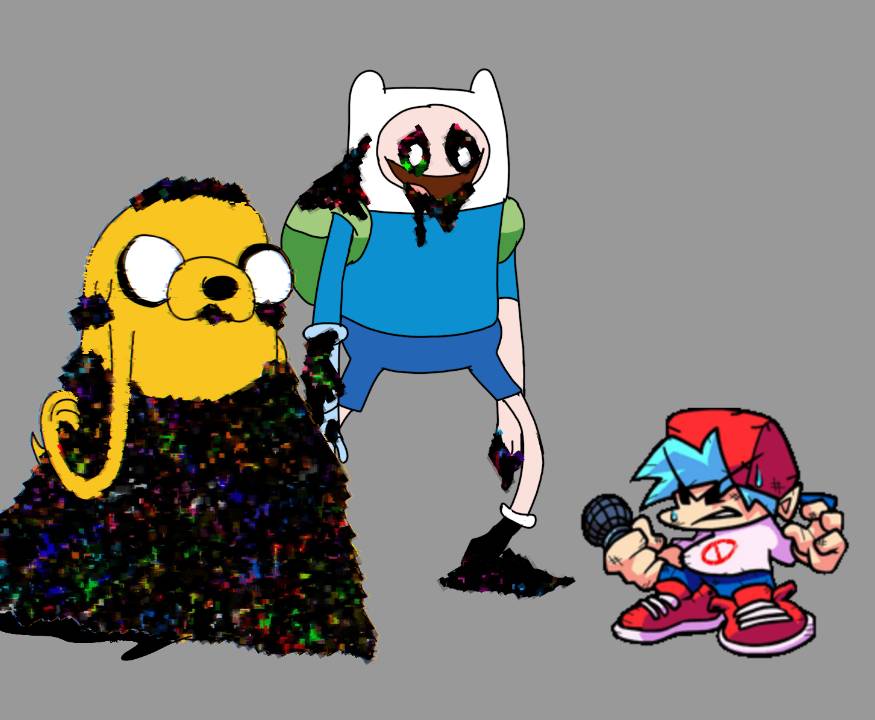 I redesigned finn and jake sprites from the pibby fnf mods, lol : r/Pibby