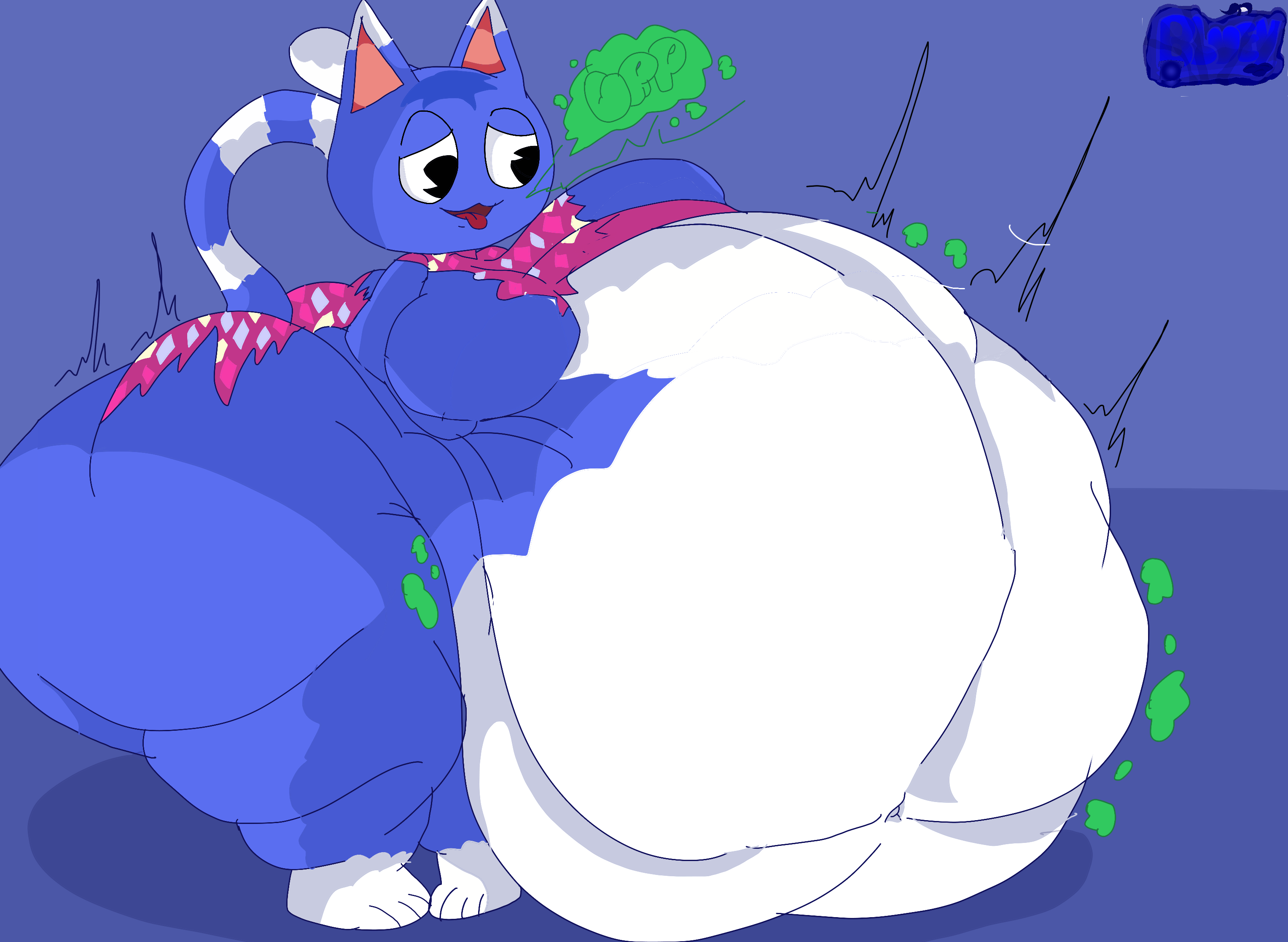 Rosie the Cat Stuffed Belly (Vore Doodle AC) by