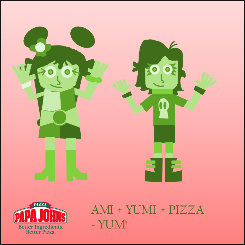 AmiYumi On A Papa Johns Box