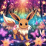 Eevee With Fairy Wings Colorful Background