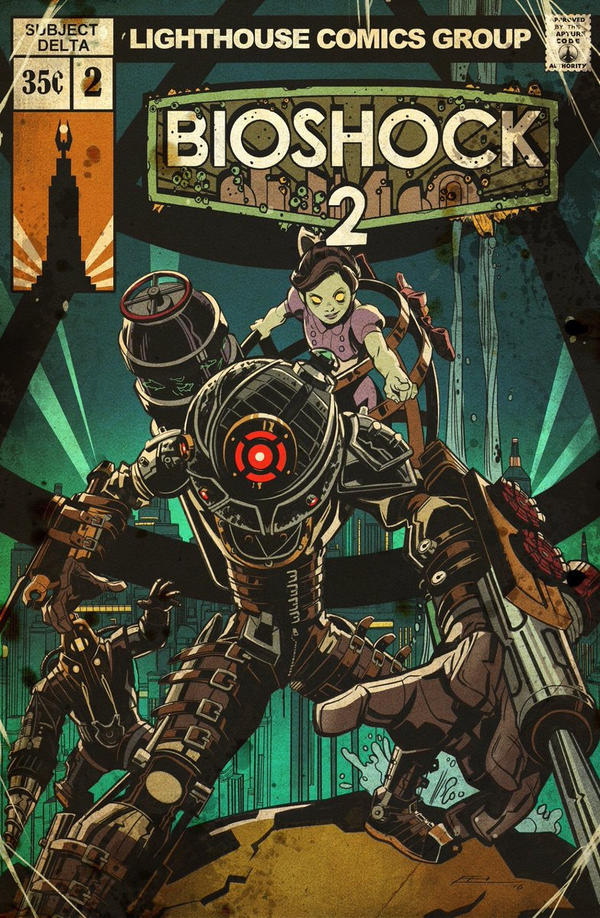 BioShock 2 Vintage Comic Cover by E-Mann