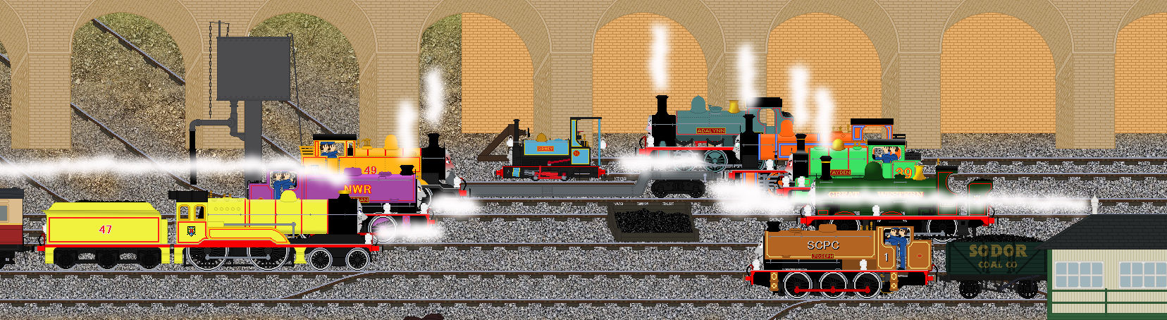 The Tank Engines Bicker by CandlesJ6 on DeviantArt