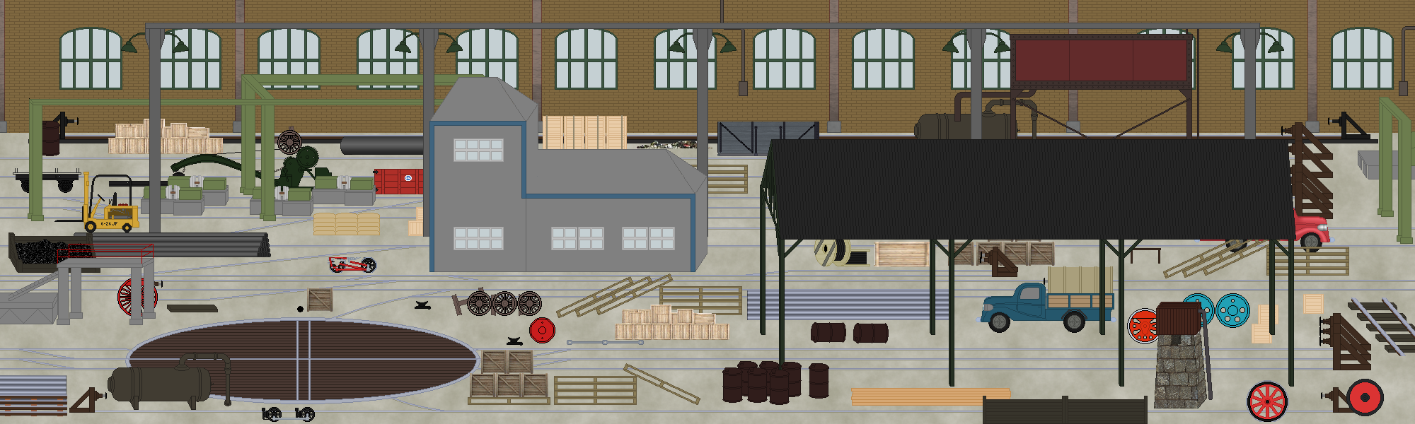 Inside the Sodor Steamworks by CandlesJ6 on DeviantArt