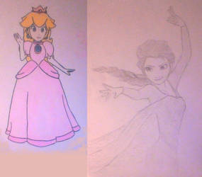 Drawing for a friend: Elza and Peach