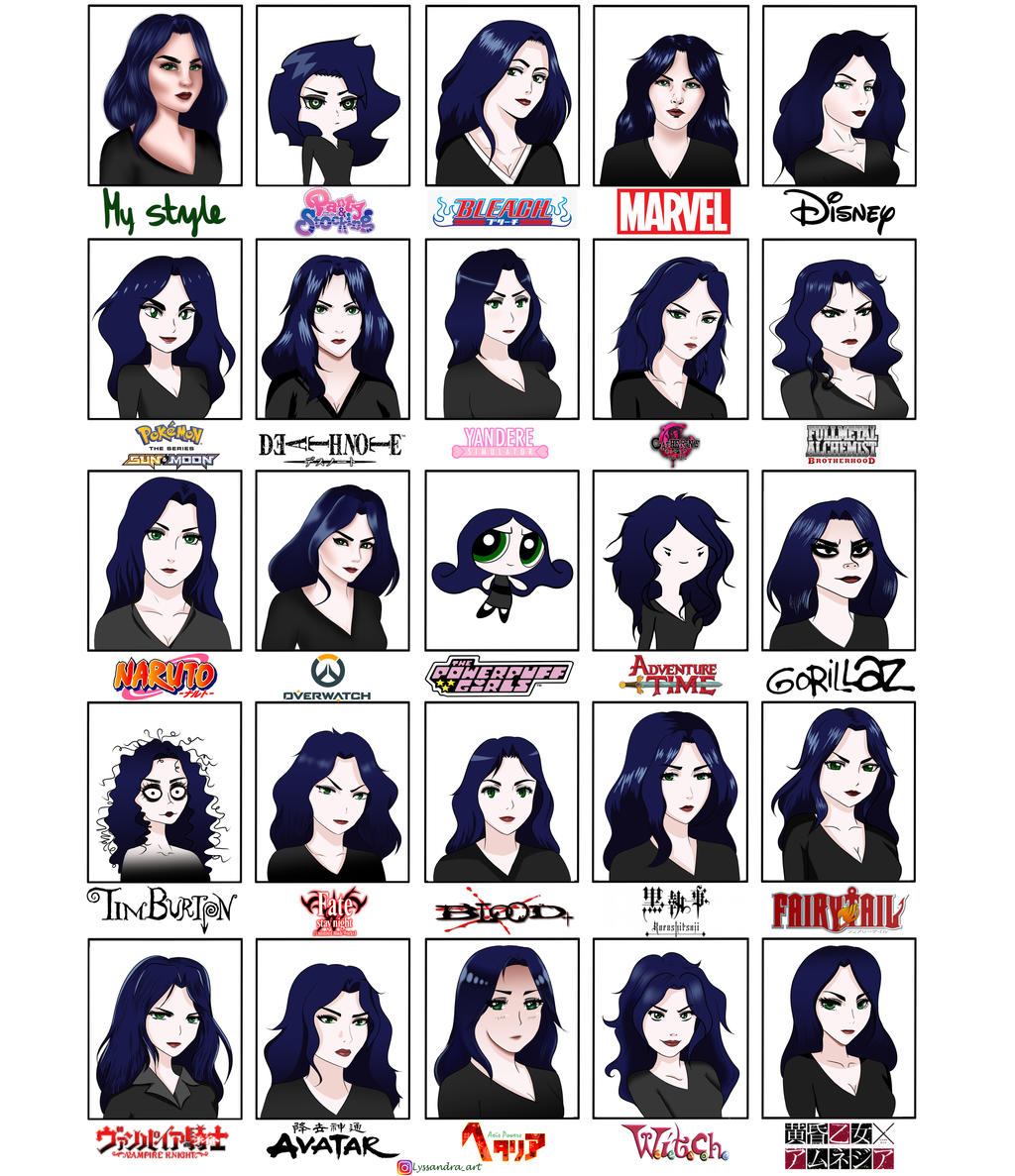 25 art styles challenge by LyssandraART on DeviantArt