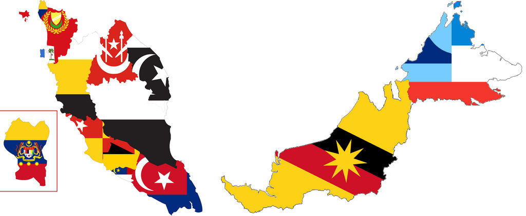 Flag map for States in Malaysia by 2m0 on DeviantArt