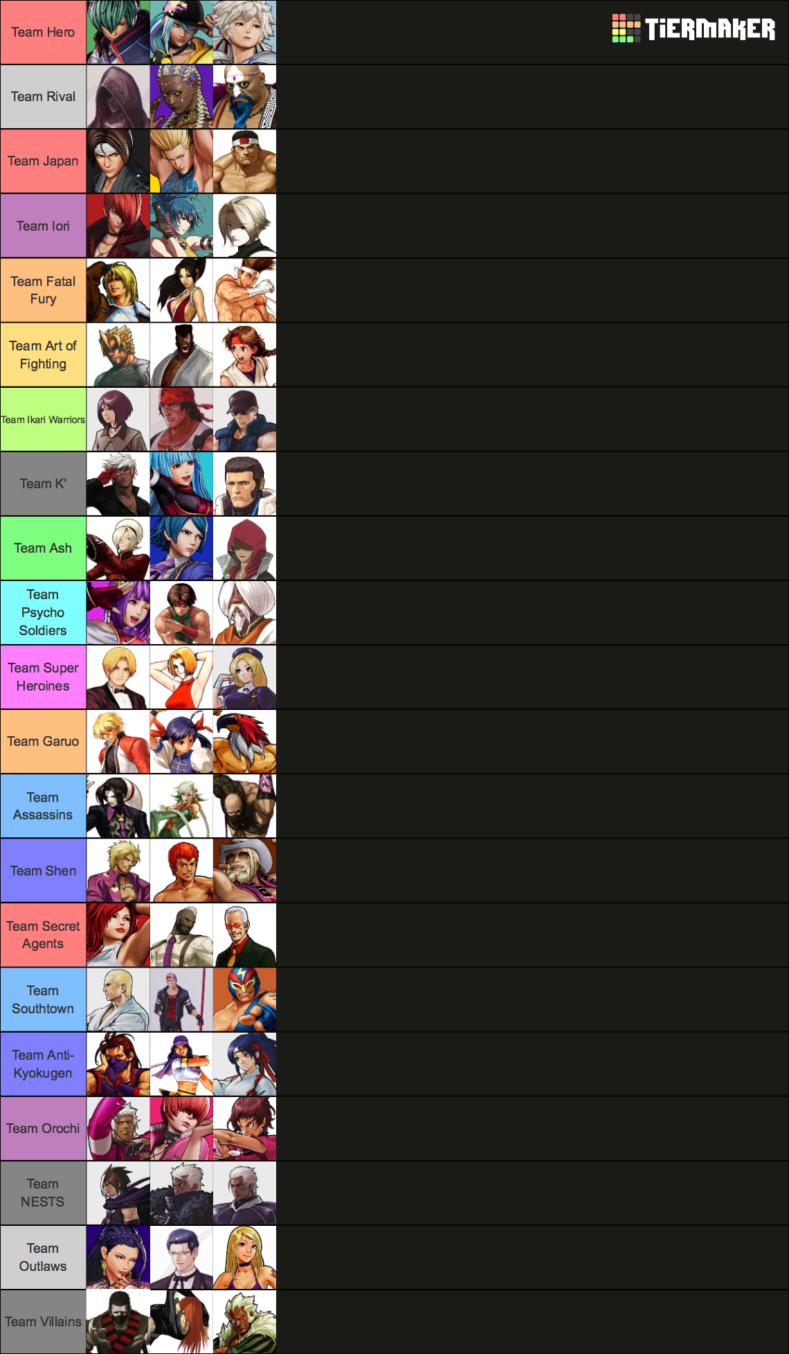 My King Of Fighters 16 Roster by OrangeMKNinja on DeviantArt