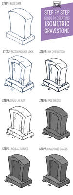 Step-by-Step Isometric Gravestone