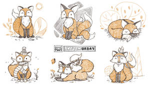 Sketchurday #63 - Cute Fox Illustration Sketches