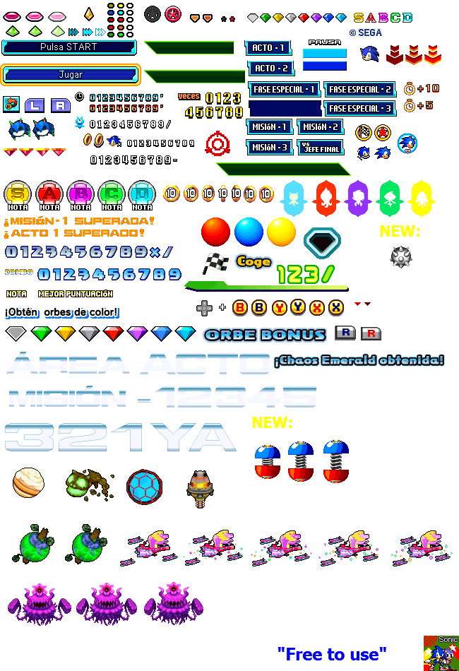 Sonic Colors DS Sprites