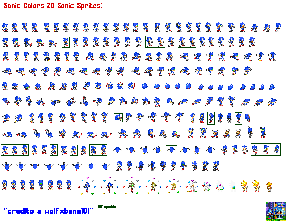 Sonic Colors 2D Sprites Sonic by facundogomez on DeviantArt