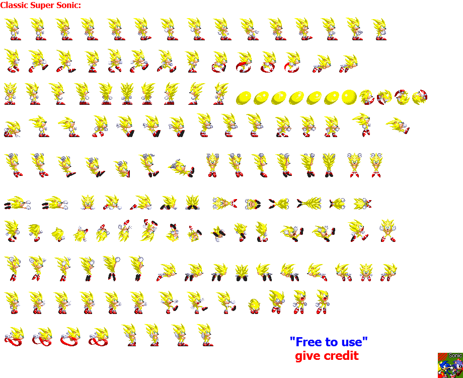 Classic Super Sonic Sprites (Sonic 3) by facundogomez on DeviantArt