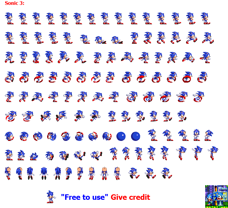 Sonic Sprite Png - Sonic The Hedgehog Sprites PNG Transparent With