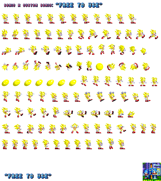 Sonic X - Super Sonic Custom Sprites by facundogomez on DeviantArt