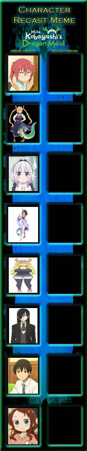 Recast Deviantart Base Miss Kobayashi's Dragon Maid Recast Meme Base by Damejlb9 on DeviantArt