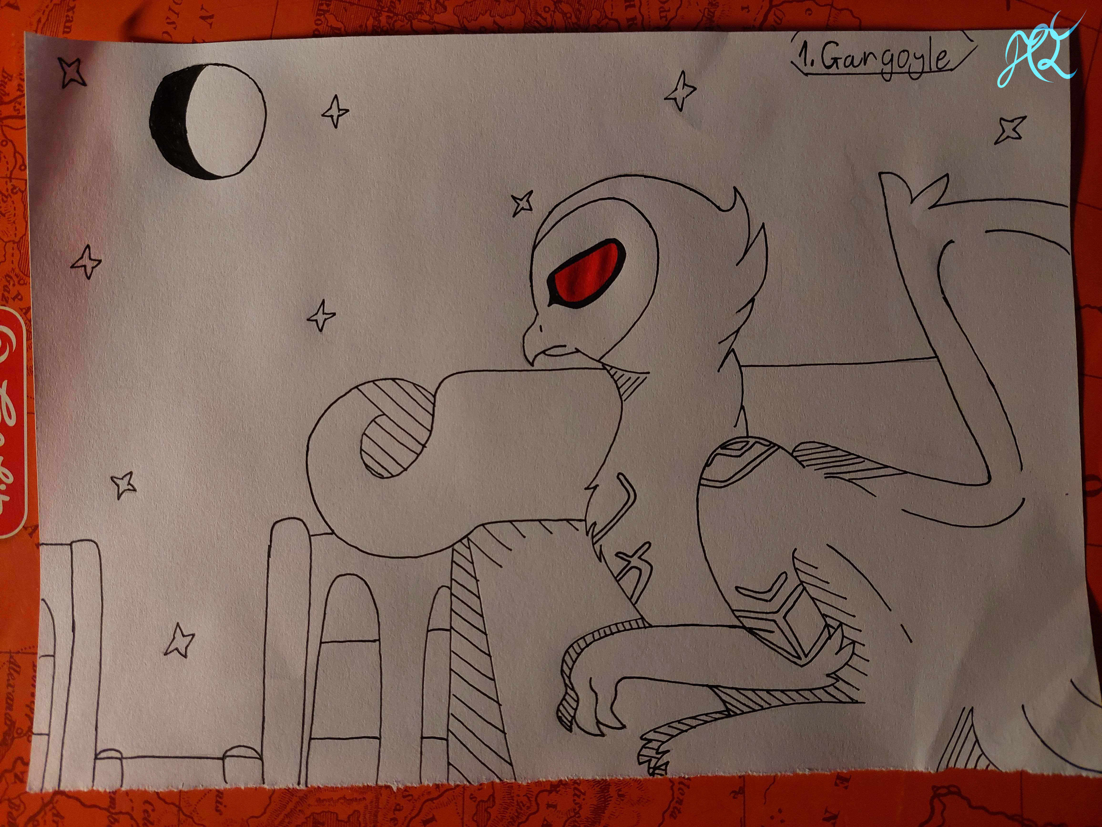 :Inktober day 1 - Gargoyle: