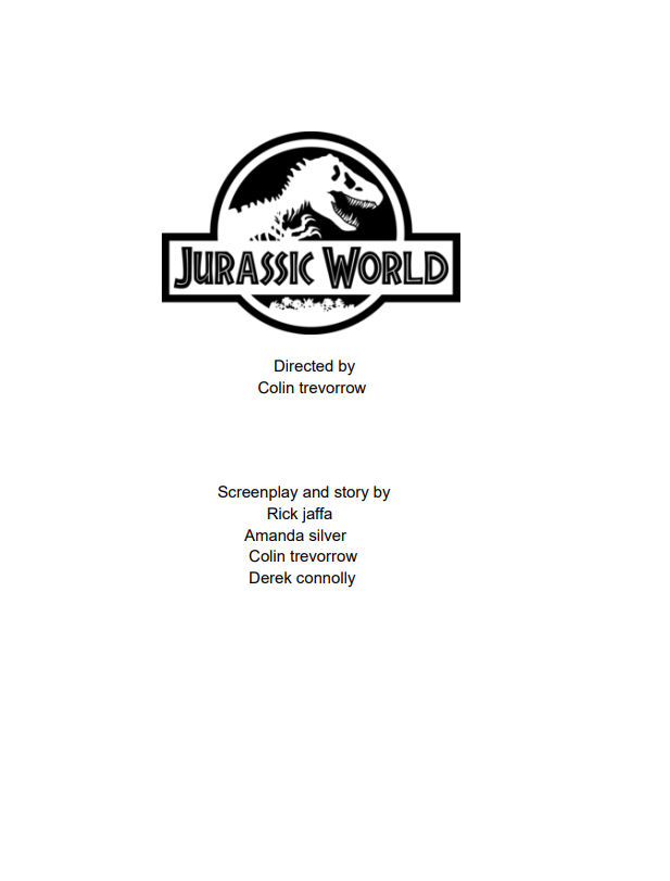 Jurassic world 2015 script by joiellidea on DeviantArt