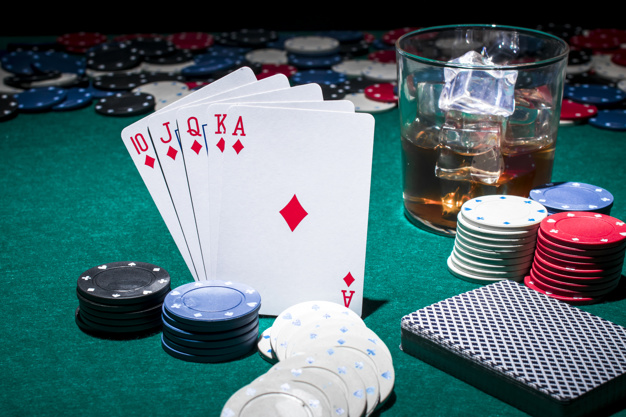 Card-casino-chips-glass-whiskey-poker-table 23-214