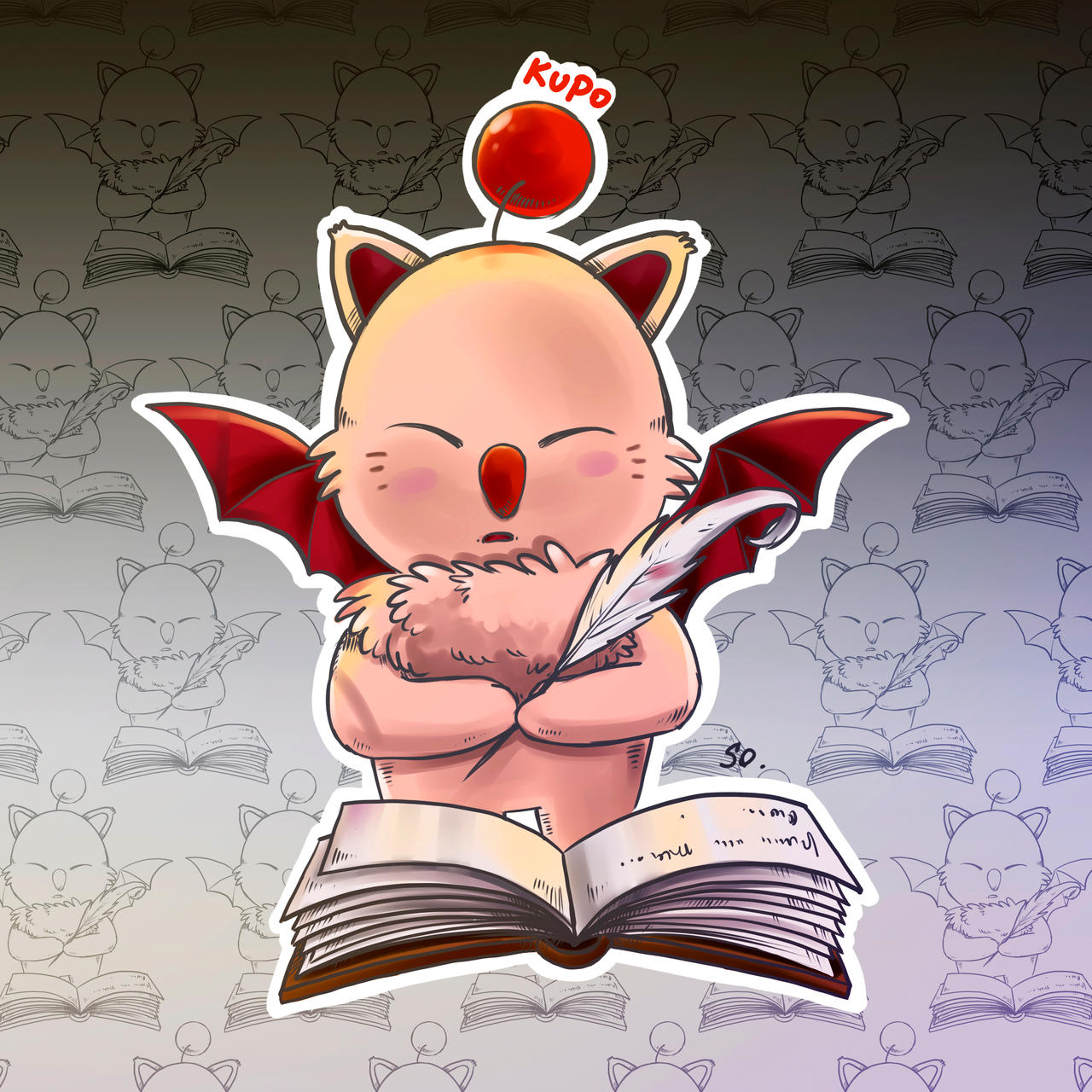 Moogle Writing Kupo. Moogle. by CvetokSO on DeviantArt