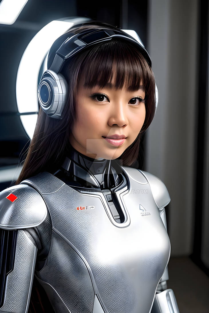 Asian android girl with silver body by ArtsFuture on DeviantArt