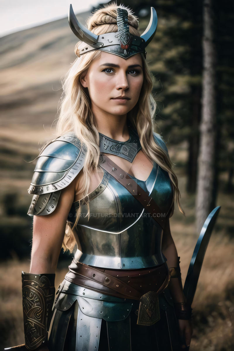 Viking woman with horned headdress by ArtsFuture on DeviantArt