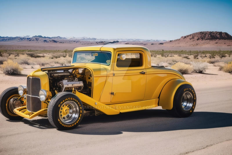 Yellow Hot Rods Yellow hot rod in the desert by ArtsFuture on DeviantArt