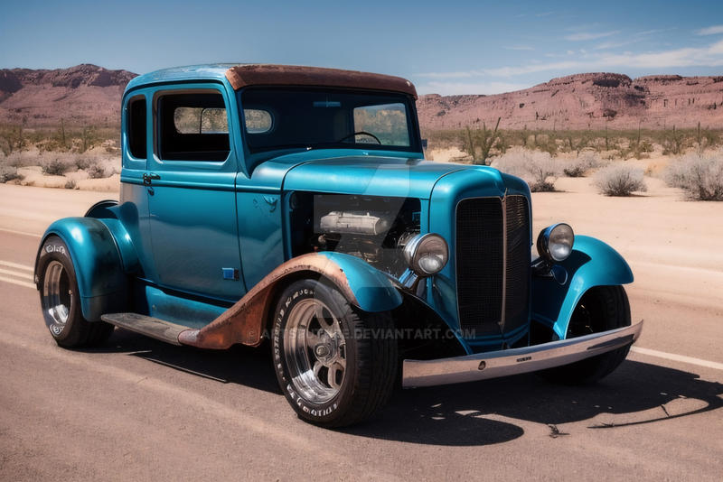 Blue rusty hot rod by ArtsFuture on DeviantArt