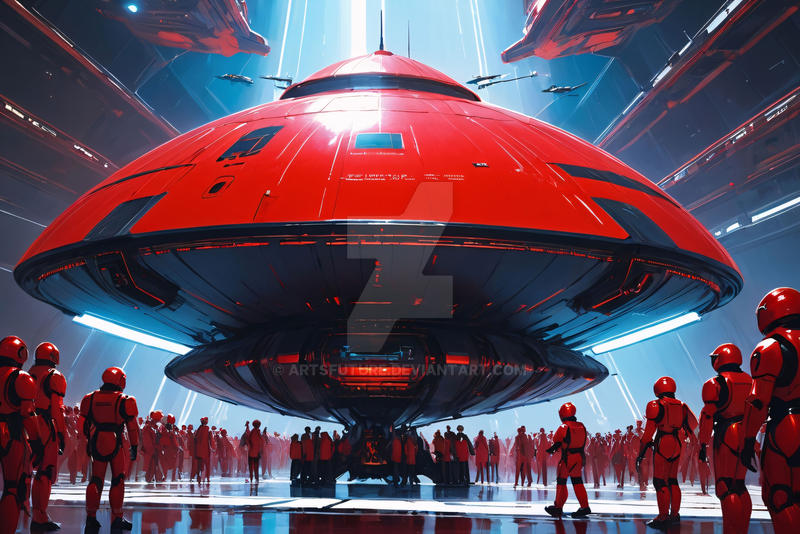 Red spaceship by ArtsFuture on DeviantArt