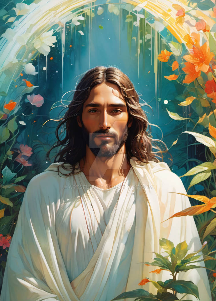 Jesus and flowers by ArtsFuture on DeviantArt