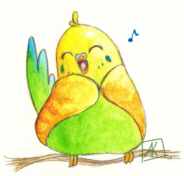 Happy green fluffball by Chio-Mikio on DeviantArt
