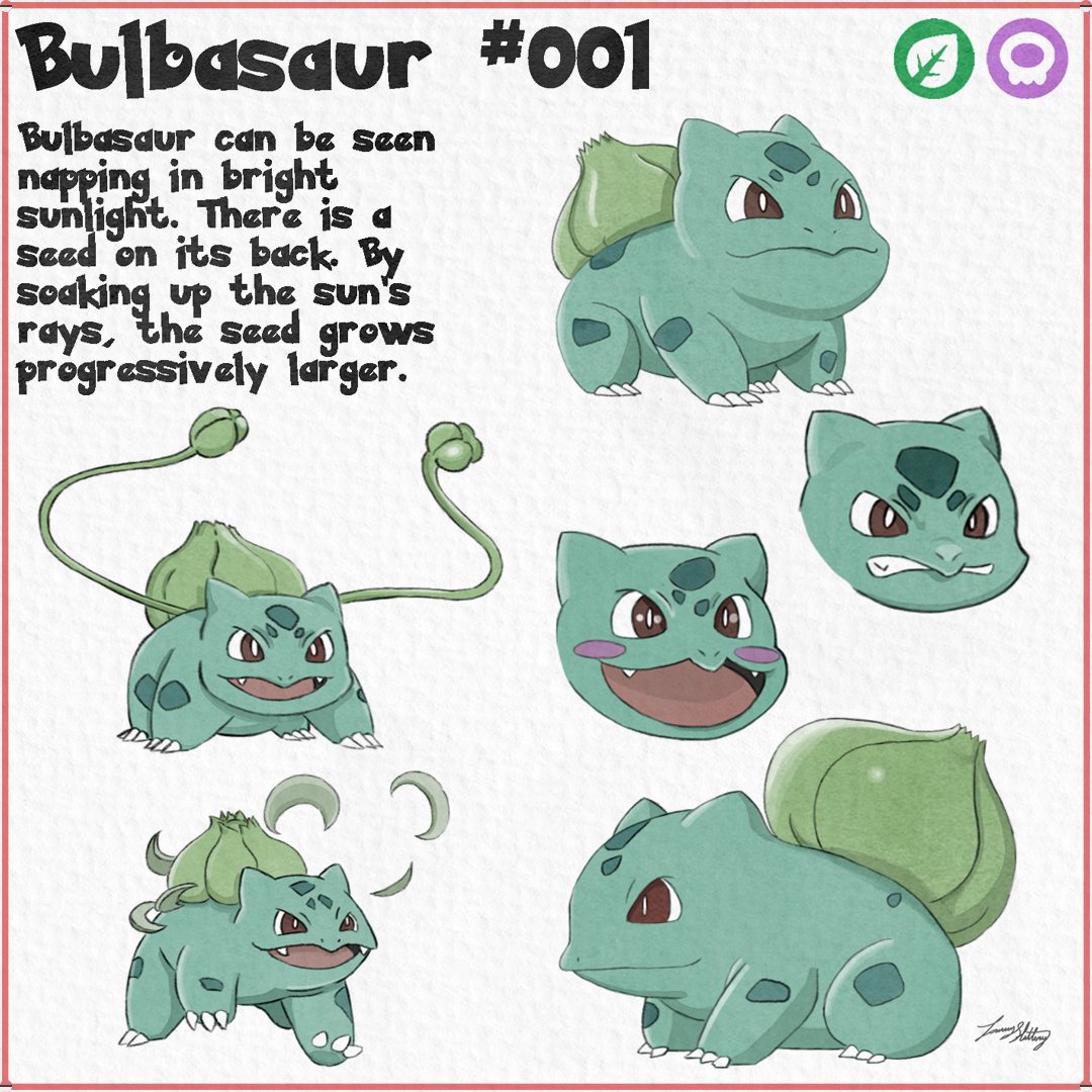 Bulbasaur Two Pokemon 001 Bulbasaur by Tommy-Slattery on DeviantArt