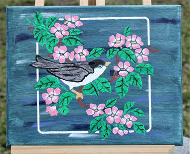 Chickadee in Apple Blossoms