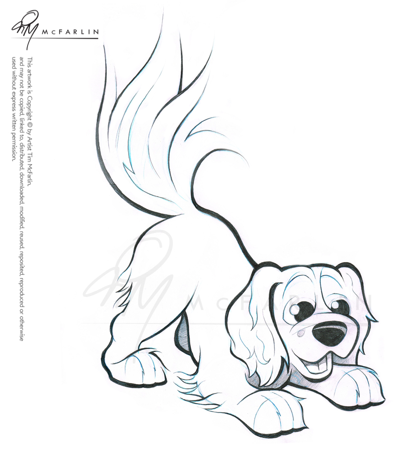 Cavalier Spaniel Caricature Sketch 2