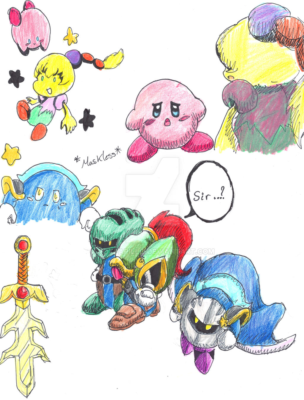 Kirby sketches3(inked and coloured)